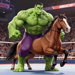 hulk hogan wrestling a horse at wrestlemania