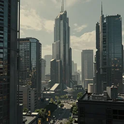 A matte painting of a cyberpunk city, XF IQ4, 150MP, 50mm, F1.4, ISO 200, 1/160s, natural light