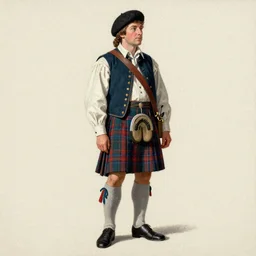a Texture painting of a Scotsman in traditional dress