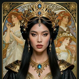 portrait of a beautiful cyberpunk amazonian woman, beautiful symmetrical face, fantasy, regal, by stanley artgerm lau, greg rutkowski, thomas kindkade, alphonse mucha, loish, norman rockwell.