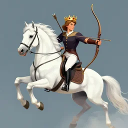 a white horse The one who rode him carried arrows and a bow in his hand, and they gave him a crown, digital Art, Greg rutkowski Trending artstation