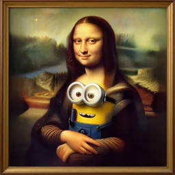 minion, painting, davinci, mona lisa