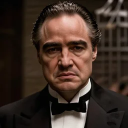 Live Action Still of Jerma in The Godfather, real life, hyperrealistic, ultra realistic, realistic, highly detailed, epic, HD quality, 8k resolution, body and headshot, film still