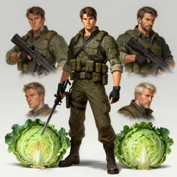 character concept art for [ commando cabbage ] trending on pixiv fanbox, painted by andreas achenbach and carl gustav carus and thomas cole and delphin enjolras inspired by tarkov