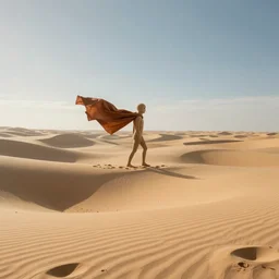 panoramic landscape of the sandman in his reign with a fluttering cape renderized by unreal engine 5