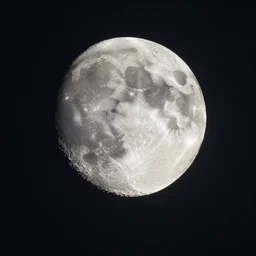 a moon that looks like a bowling ball