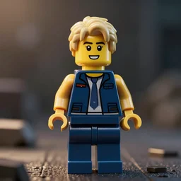 3d render of gustavo fring as a lego minifigure