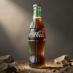 ancient sculpture of coca cola bottle