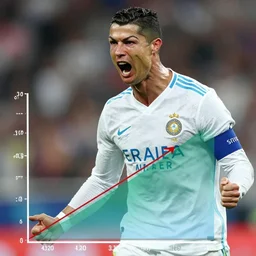 cristiano ronaldo screaming angry at a bar graph