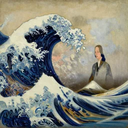 An ultra high-resolution 8K full-canvas scan of a contemporary oil painting, fine art, trending, featured, 8k, photorealistic, complex, intricate, 3-point perspective, hyper detailed, unreal engine 5, IMAX quality, cinematic, epic lighting, light and shadow, digital painting by Hokusai and Ohara Koson and Thomas Kinkade