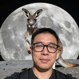 selfie of a kangaroo on the moon