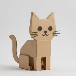 a cat made out of cardboard