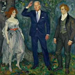 joe biden rising from the dead, by egon schiele and william blake and stephen gammell