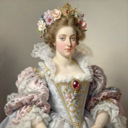 baroque rococo pastel flowers queen Greg Hildebrandt portrait