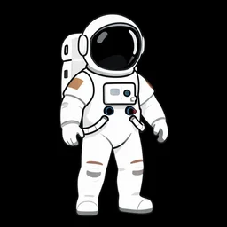 illustration vector fine line art of a white astronaut on a full black background
