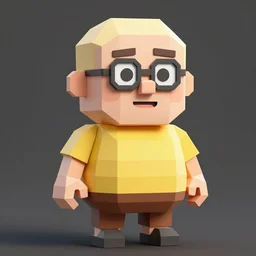 eric cartman, low - poly 3 d model, rendered in octane, ambient occlusion