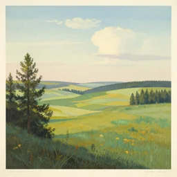 serigraph landscape illustrations by american artist eyvind earle.