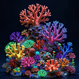 a luminescent coral reef by paolo eleuteri serpieri and tomer hanuka and chesley bonestell and daniel merriam and tomokazu matsuyama, unreal engine, high resolution render, featured on artstation, octane, 8 k, highly intricate details, vivid colors, vector illustration, rainbow colors