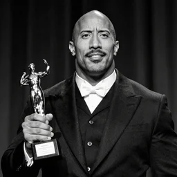 dwayne johnson as joseph stalin, black and white photo, award winning