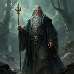 evil Gandalf, fantasy concept art by Tolkien