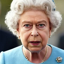 highly detailed portrait of queen elizabeth, sweating, exhausted, ugly, global illumination, radiant light, photography