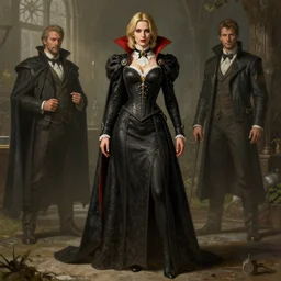 Sensual Classy DressedOverseer of Fallout 4, Vampire Hunter D in the morning, masterpiece by Edgar Maxence and Ross Tran and Michael Whelan, gustav dore, 8k, octane render