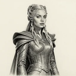 arya stark as goddess ishtar wearing her ancient cloth, detailed pencil drawing by glenn vilppu
