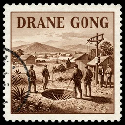 Drain gang, vintage 1800s stamp