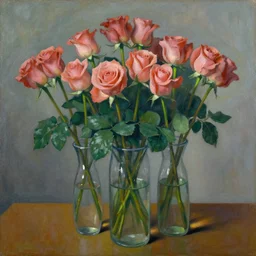 roses in vases by edward hopper