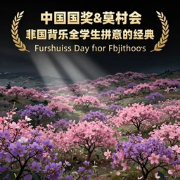 a utopian landscape with pink and purple flowers, black sky, in the style of Mi Fu