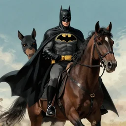 batman riding a horse