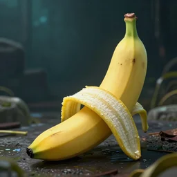 Cyberpunk Banana. Highly detailed. 8k. Fantasy horror.
