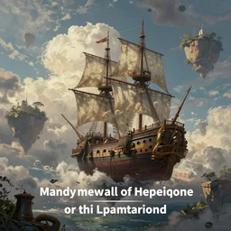 a beautiful romanticism painting of a steampunk ship flying past floating islands, concept art, beautiful clouds, cinematic
