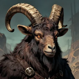 still from 3 0 0 of a head and shoulders portrait, bugbear, goat horns, d & d, high fantasy, by donato giancola, comic book cover