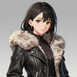 fur - lined dragonhide jacket!!! anime beautiful and elegant female!! gorgeous ayes!! character concept art, sharp focus, illustration, kinu nishimura!! ayami kojima! yoshitaka amano! edayan!! marc brunet!! octane render! unreal engine 5! highly rendered!! trending on artstation!! pixiv!