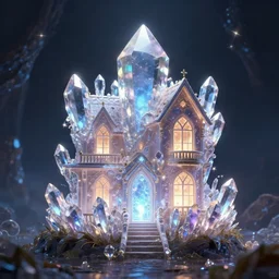 house of crystals, magical world, by greg rutkowski, sung choi, photo realistic, 8 k, cinematic lighting, hd, atmospheric, hyperdetailed, trending on artstation, devainart, digital painting, glow effect