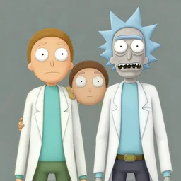 rick and morty as humans, highly detailed portrait, digital painting, artstation, concept art, smooth, sharp foccus ilustration, artstation hq