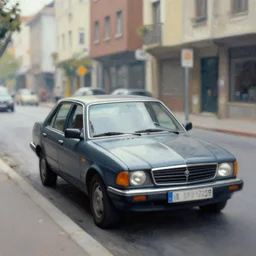 a car in a street by greg rutkowski