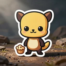 cute miss mascot rattata rattata rattata food sticker art, cronobreaker, beeple game icon