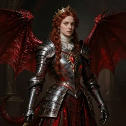 Concept art Gothic princess in dark and red dragon armor. By Joseph Mallord William Turner, Luis Royo, artstation trending, Rembrandt, highly detailded