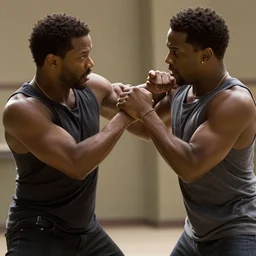 a movie still of kendrick lamar as jason borne in the borne identity, movie trailer, action shot, hand to hand combat