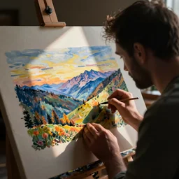 an artist at work