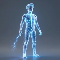 a man made from electricity