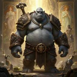 highly detailed portrait of a big fat grey orc, unreal engine, fantasy art by greg rutkowski, loish, rhads, ferdinand knab, makoto shinkai and lois van baarle, ilya kuvshinov, rossdraws, tom bagshaw, alphonse mucha, global illumination, radiant light, detailed and intricate environment