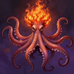 portrait of beautiful octopus woman with flaming hair and eight arms, maya ali mage, gloomhaven, dynamic lighting, gaudy colors, octane render aesthetic, matte painting concept art, official fanart behance hd artstation by jesper ejsing, by rhads and makoto shinkai and lois van baarle and ilya kuvshinov and rossdraws