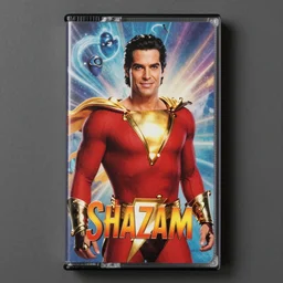 photo of a vhs tape cover graphic for the movie “Shazam” starring Sinbad as a genie