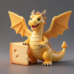 a realistic dragon made of cheese