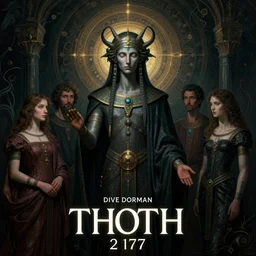 propoganda ad for thoth in the year 2 1 7 7. a synthwave poster. noble bearing. cinematic atmospheric lighting, painted, intricate, ultra - portrait of the innermost soul by dave dorman hieronymus bosch, cyril rolando, esher and natalie shau, whimsical, profound, impossible. trending on devaintart. dark, brooding,