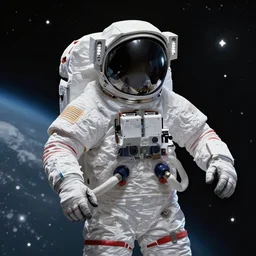 Astronaut in space, trending on artstation, 30mm, by Noah Bradley