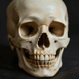 a self portrait by a skull